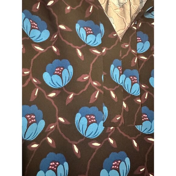 Loft Womens Floral Print Long‎ Sleeve Dress With Belt M - Picture 2 of 5